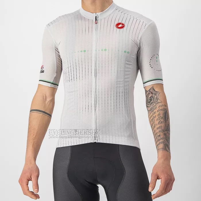 2022 Cycling Jersey Giro d'Italia White Green Short Sleeve and Bib Short